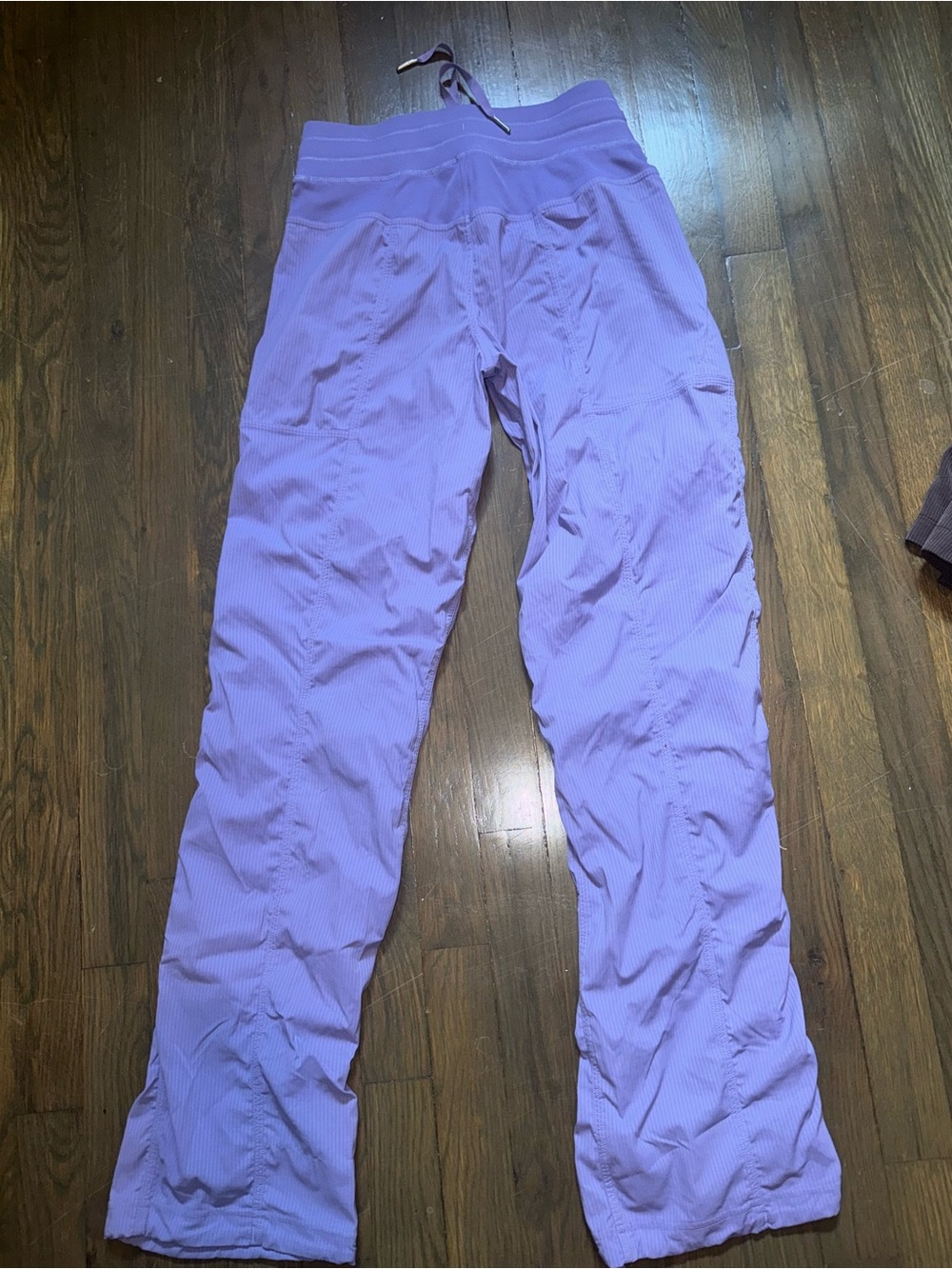 Lilac Ribbed Wide-Leg Lounge Pants